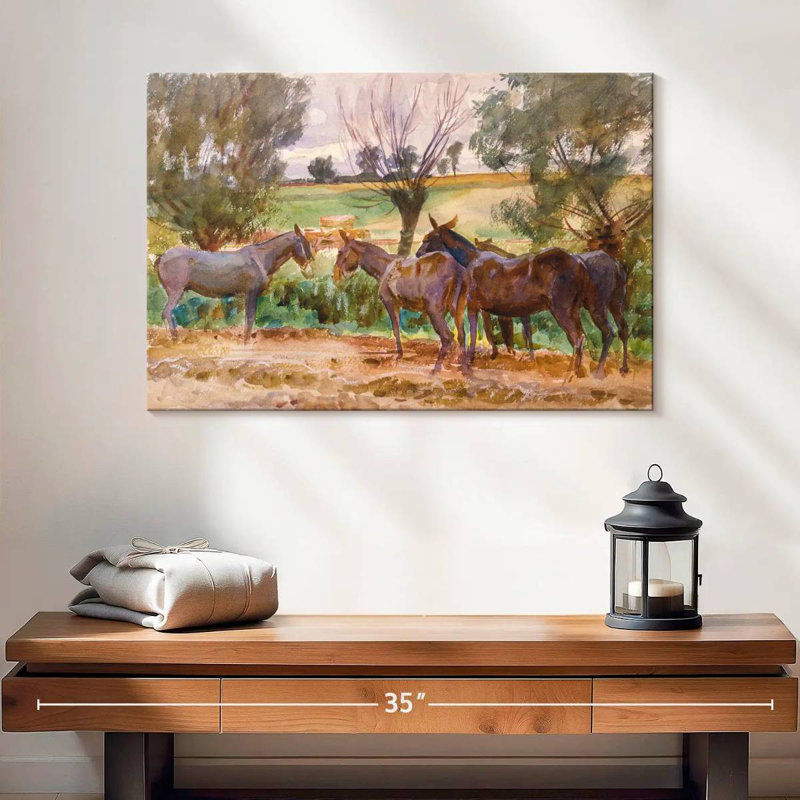 Brampt Mules 1918, 16" H x 24" W