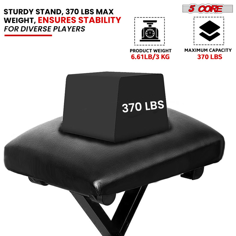 Support pour clavier 5 cordes réglable, Noir
