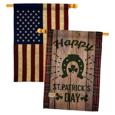 Lucky St. Patrick's Day 2-Sided Polyester 3'3 x 2'3 ft. House Flag -  Ornament Collection, OC-SA-HP-191092-IP-BOAA-D-US17-OC