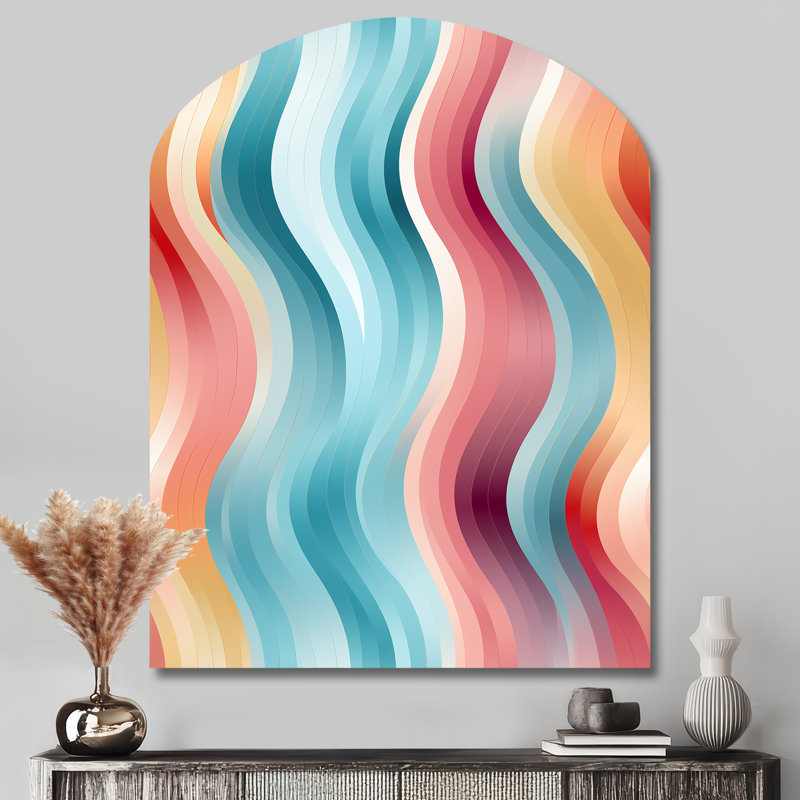 Cleva - Art mural asymétrique en métal strié, H 43 po x l 33 po