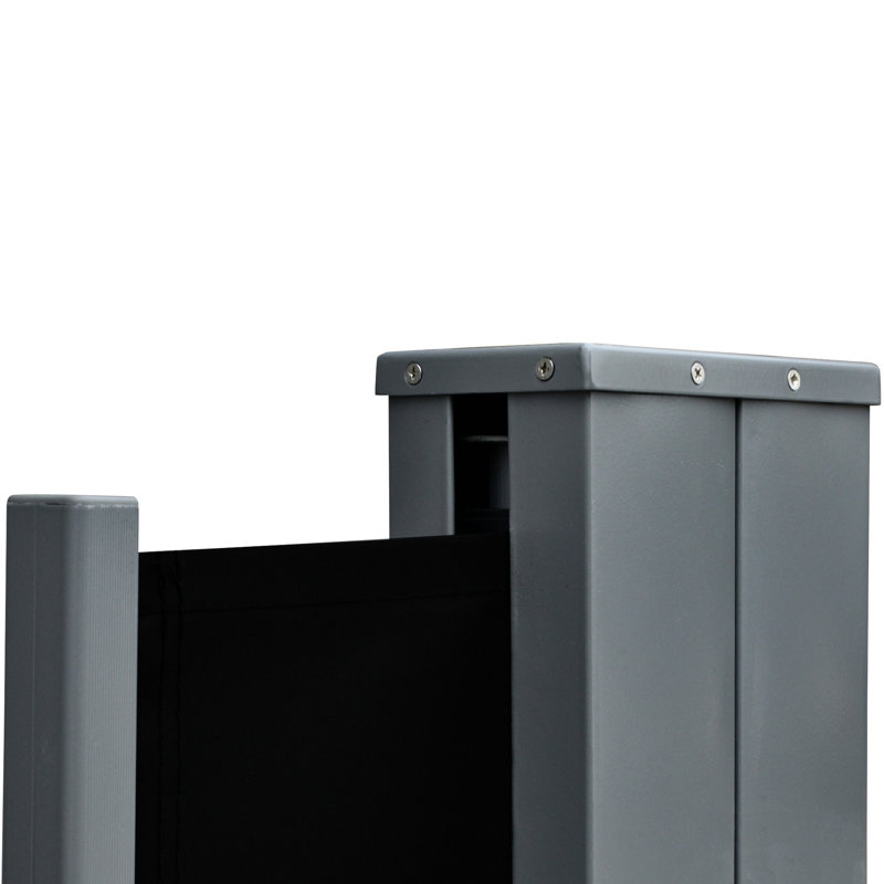 Auvent de terrasse double rétractable 20 '- Tissu protégé et structure en acier à retrait automatique, mur cubique noir - Sun automatique