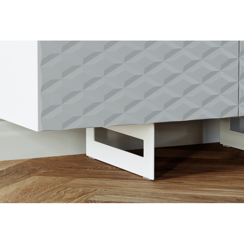 Barbarra 110cm Sideboard, White/Grey