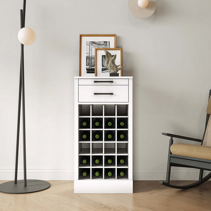 Armoire à vin modulaire pour 28 bouteilles en blanc, Blanc