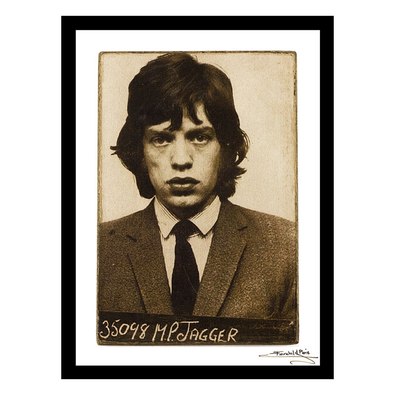 Mick Jagger - Mugshot - impression encadrée 14 x 18
