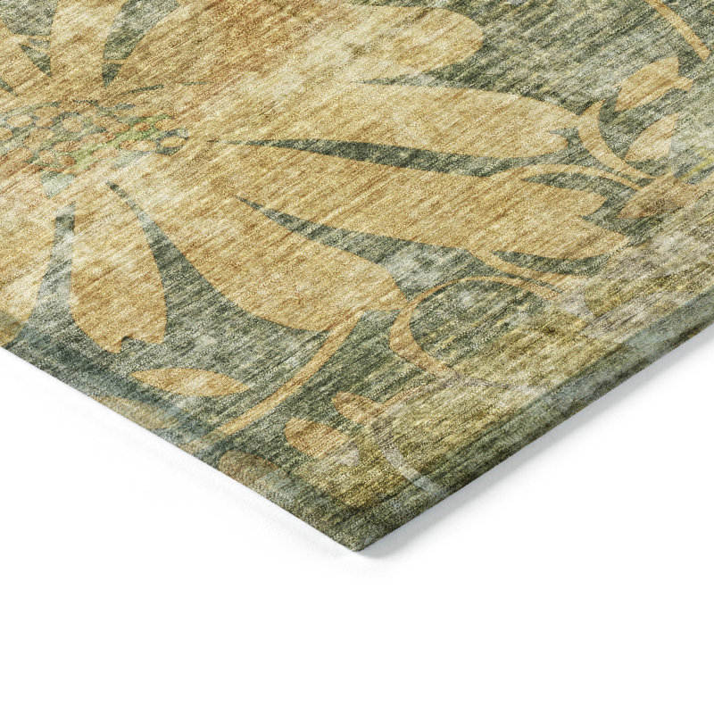 Machine Washable Indoor/Outdoor Lafferty ACN2223 Floral Rug, Rectangle 3' x 5'