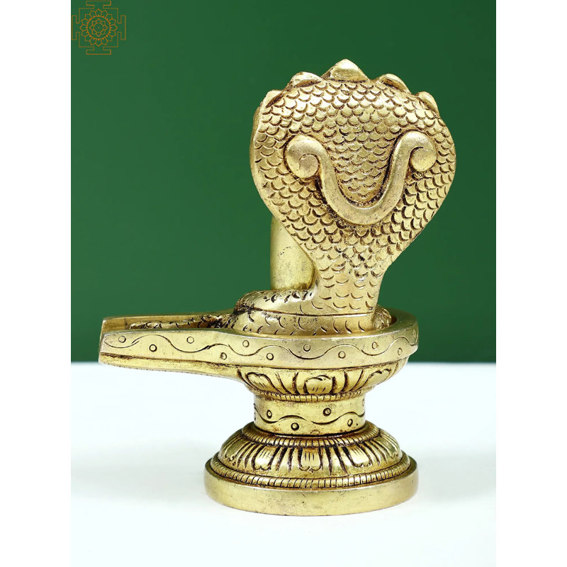 Petite statue Mahadev Shiva Linga en laiton - symbole de l'énergie Divine et de l'unité cosmique pour la décoration spirituelle