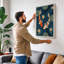 Koi and Lily Garden Japandi - Wrapped Canvas-153751424-153747577