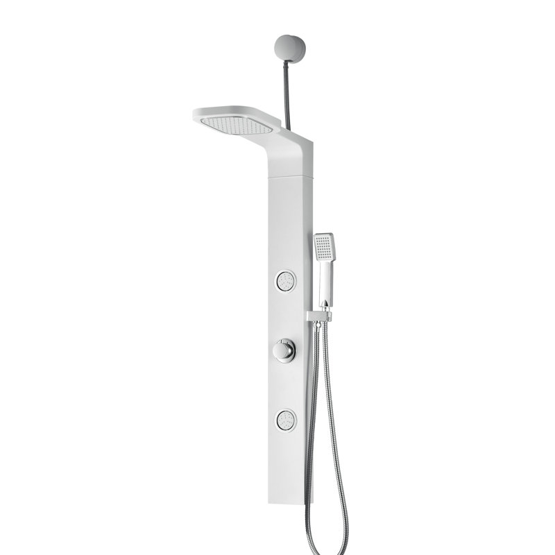 Inland Series 44'' White Shower Panel with Fixed Head