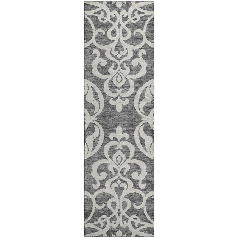 Premium Machine Washable Prisco Gray Rug, Runner 2'3" x 7'6"