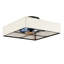 Ventilateur de plafond encastré carré en tissu et en métal de 16,6 pouces avec 7 pales PC au fini noir pour une utilisation de style maison de campagne