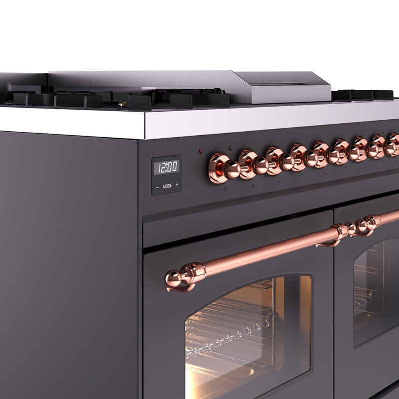 ILVE Nostalgie II 40 in Dual Fuel Range, Natural Gas, Antique White/Bronze