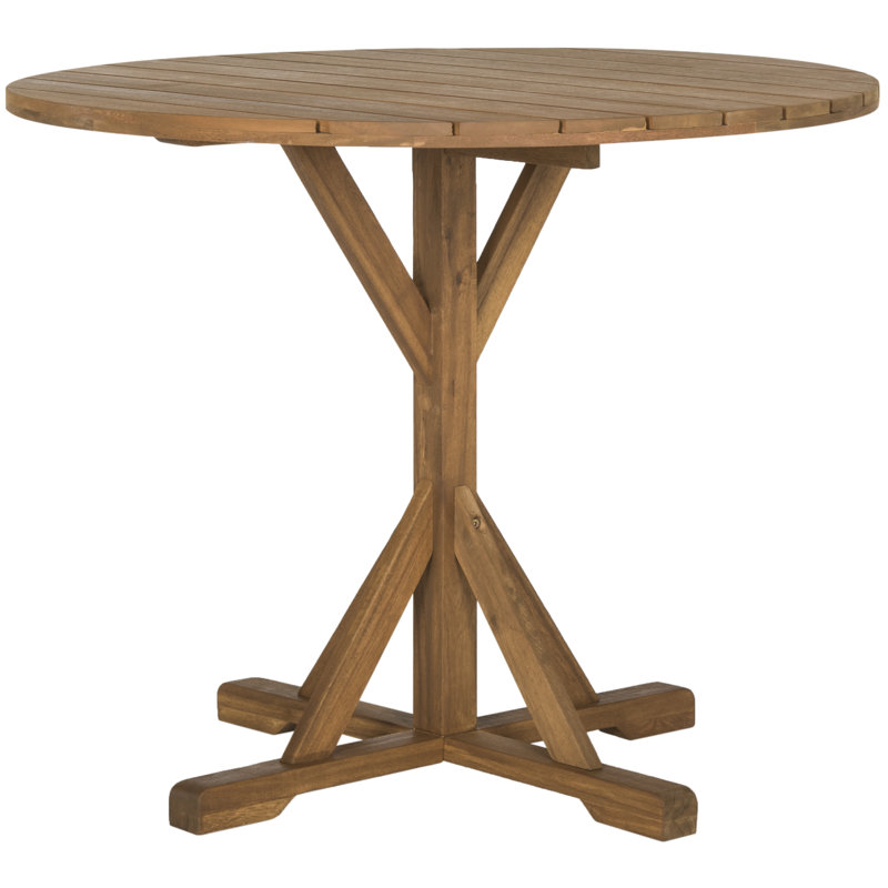 Chrystin Round Acacia Solid Wood Outdoor Dining Table , 35.4 " W 35.4 " D, Teak