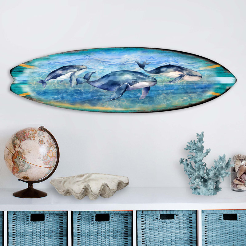 Décoration murale planche de surf, H 7 po x l 24 po x P 1 po