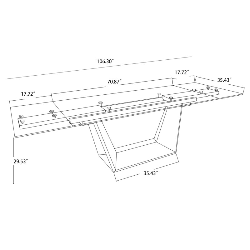 Extendable Glass Top Walnut Veneer Dining Table for Ten