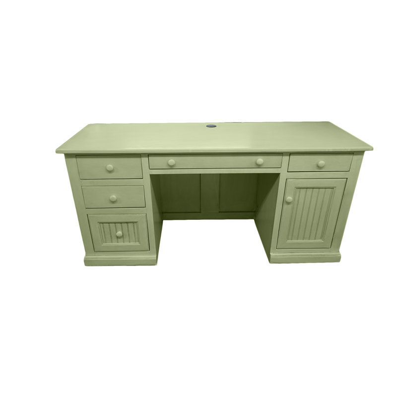 Breege Solid Wood Executive Desk, Bright White