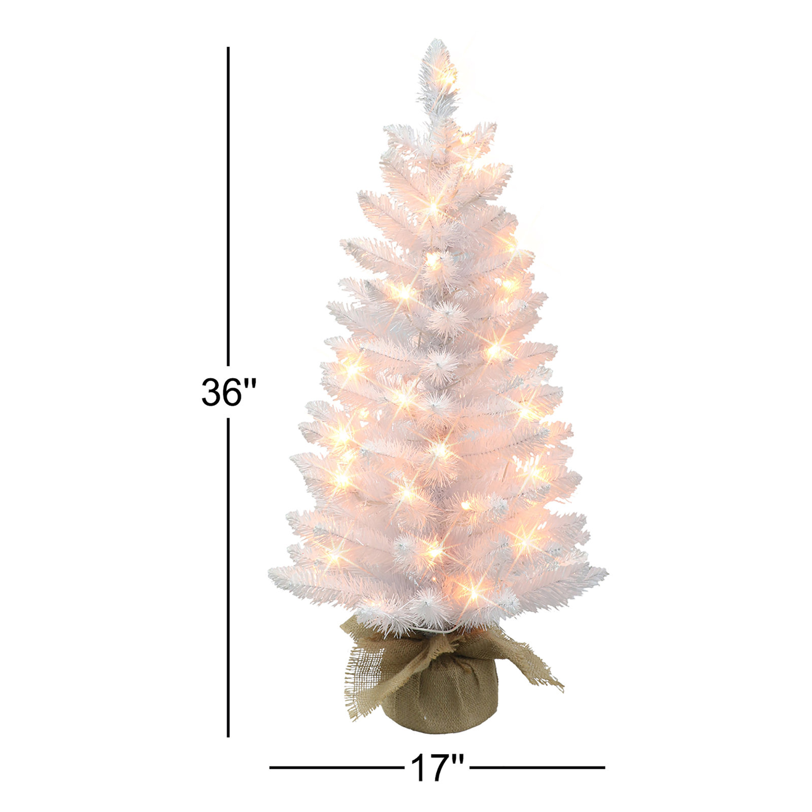 36' Lighted Artificial Fir Christmas Tree
