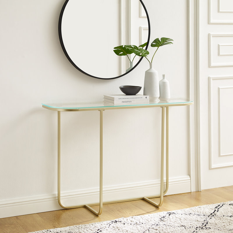 Iberia 112cm Glass Top Console Table