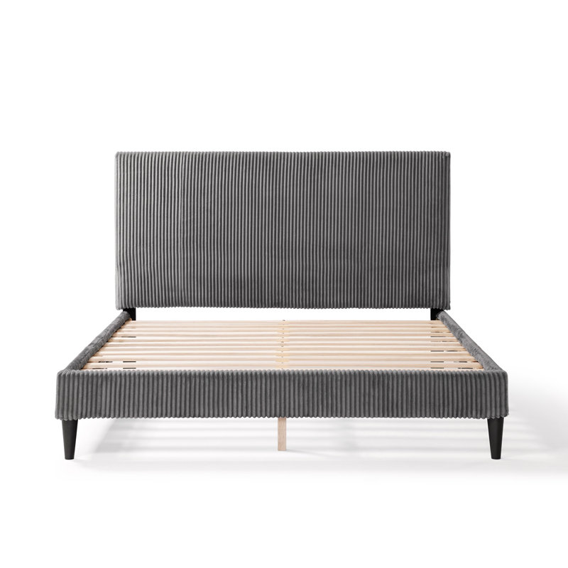 Upholstered Platform Bed, Gray