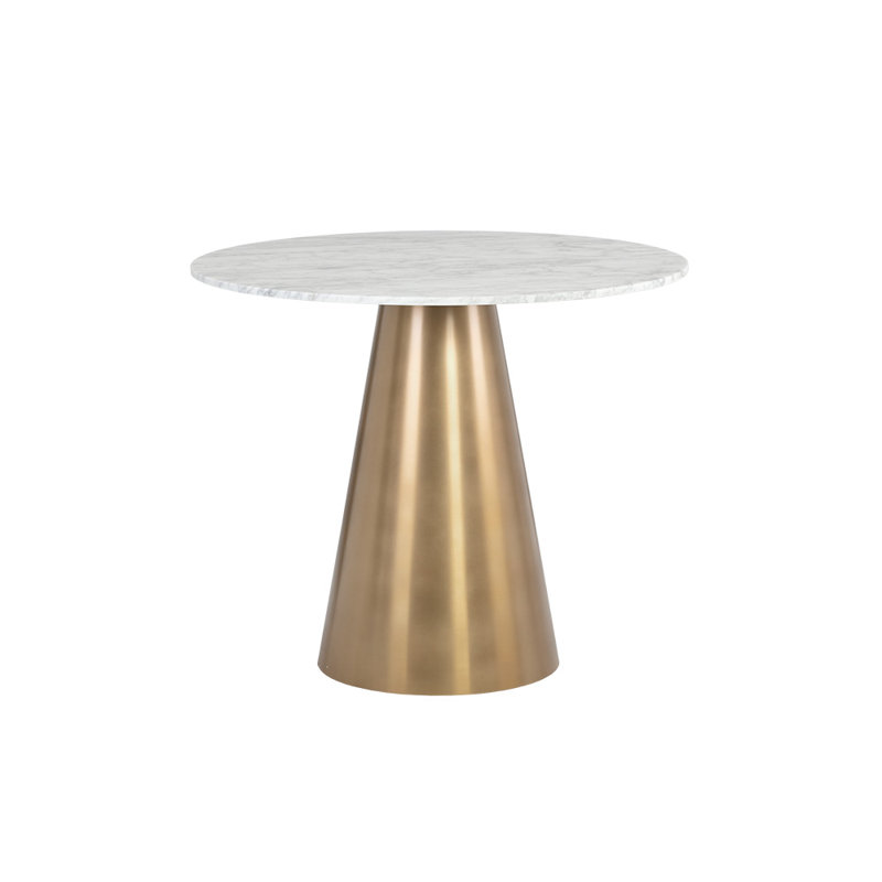 Round Marble Dining Table, Mettalic Gold