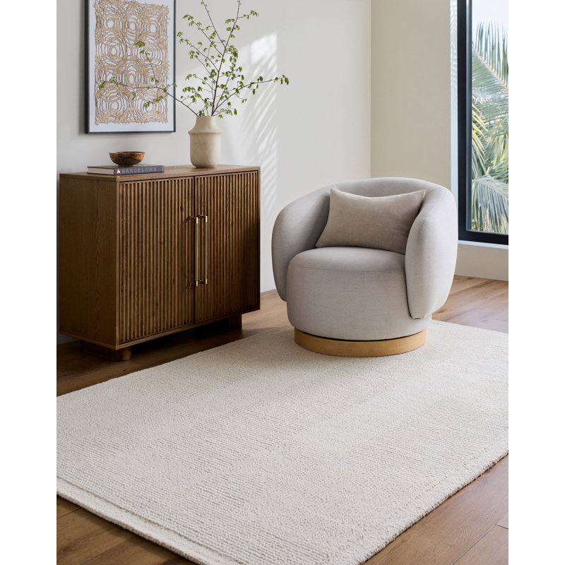 Tapis fait à la main ELLE Décor X Livabliss Florian, Ivoire ivoire, Rectangle 6 pi x 9 pi