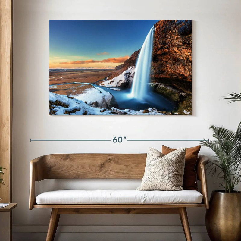 Cascade Alvord Seljalandsfoss, H 32 po x l 48 po