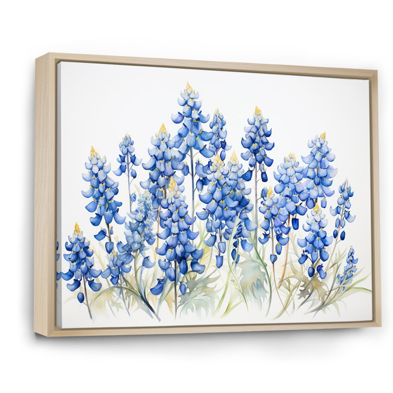Blue Bonnets Minimalisme Dream I, reproduction d'art sur toile, H 24 po x l 32 po x P 1 po, Naturel