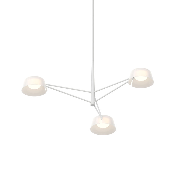 Lustre rectangulaire à 6 lumières Ray, Gris chaleureux, H 12 po x l 35,75 po x P 35,75 po, Blanc opale