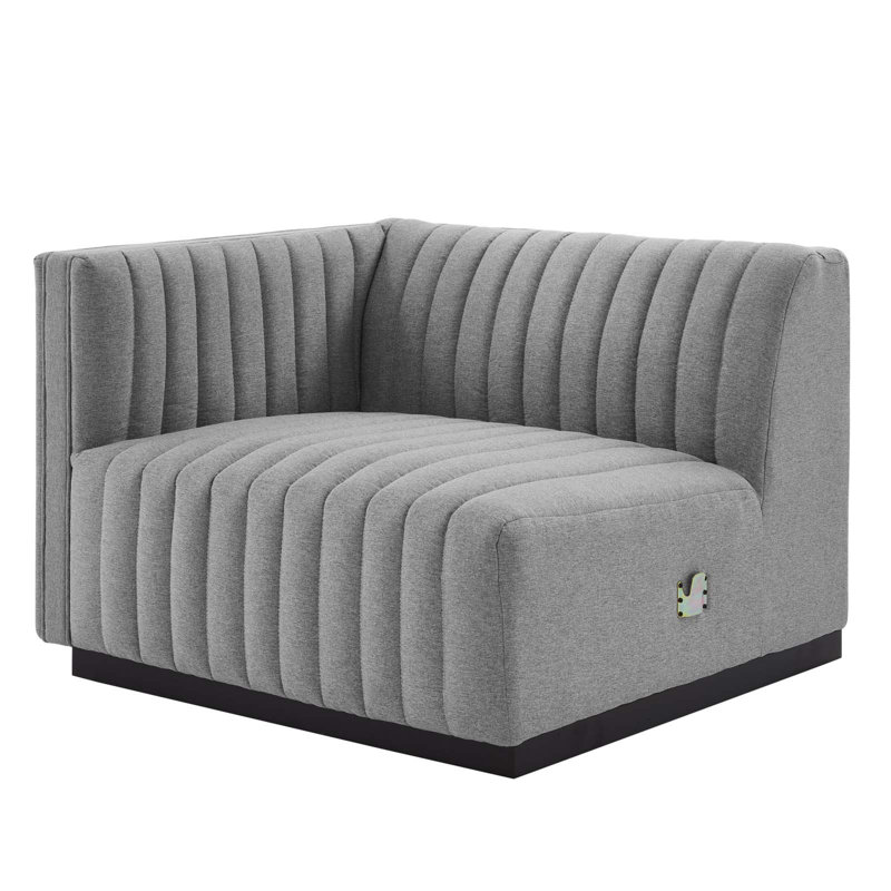 Fauteuil rembourré Conjure Channel, Mélange de polyester - gris clair, Noir