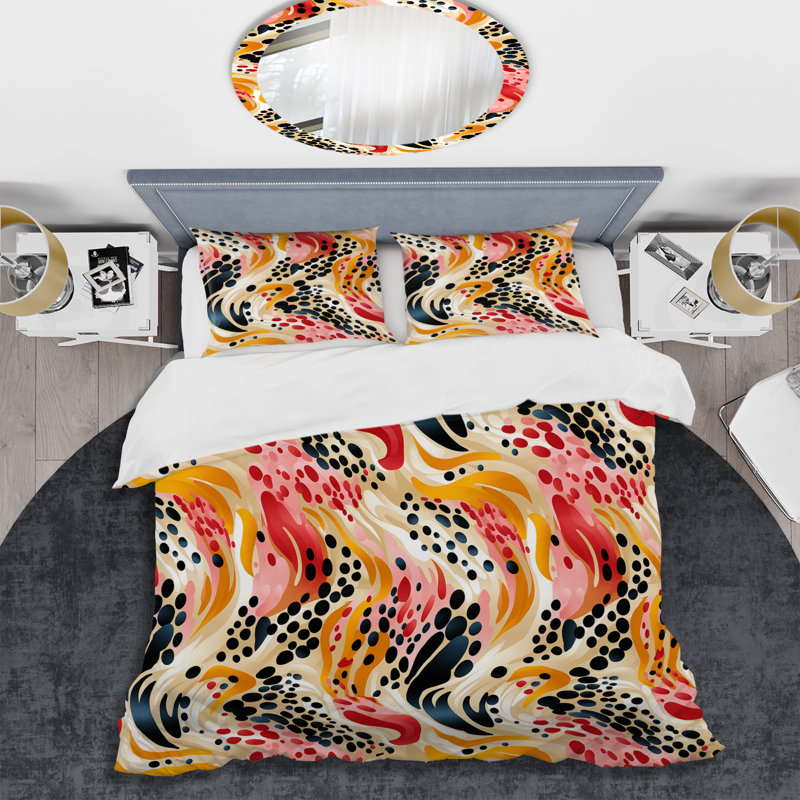 Ensemble de housse de couette en microfibre multicolore Urban Elegance III noir / jaune