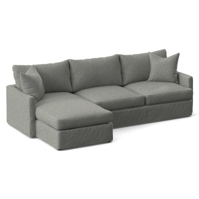 Canapé et méridienne de 307 cm de largeur avec coussins en coton et duvet Hartig