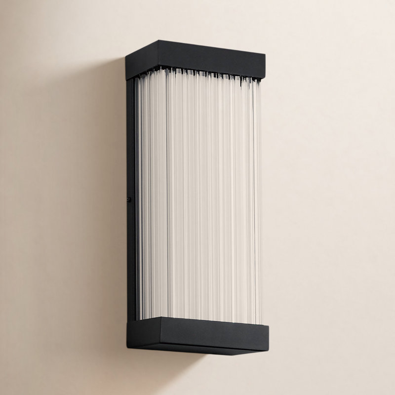 LED Wall Light, 14" H x 6" W x 3.25" D, Black