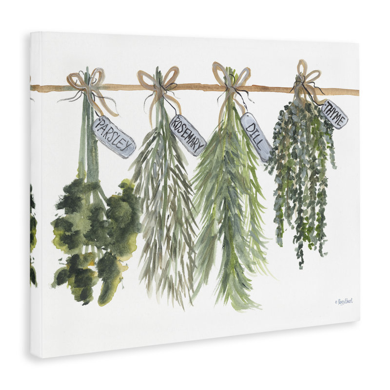 «Hanging Kitchen Herbs», art mural sur toile par Roy Ebert, H 16 po x l 20 po