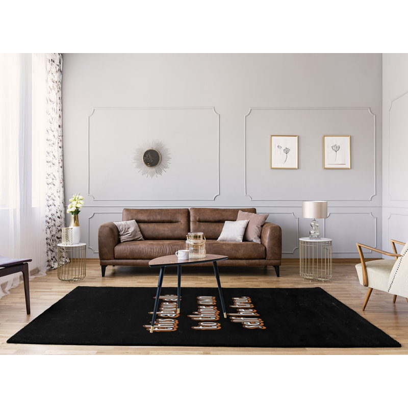 Tapis en chenille de polyester style citations inspirantes Quotes, Rectangle 5 pi x 7 pi