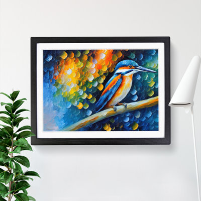 Kingfisher Bird Vol.1 Abstract - Framed Print