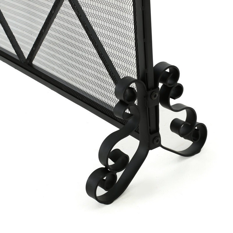 Pare-étincelles en fer simple à panneau simple de style contemporain, l 41,5 po x P 8,9 po, H 32,1 po