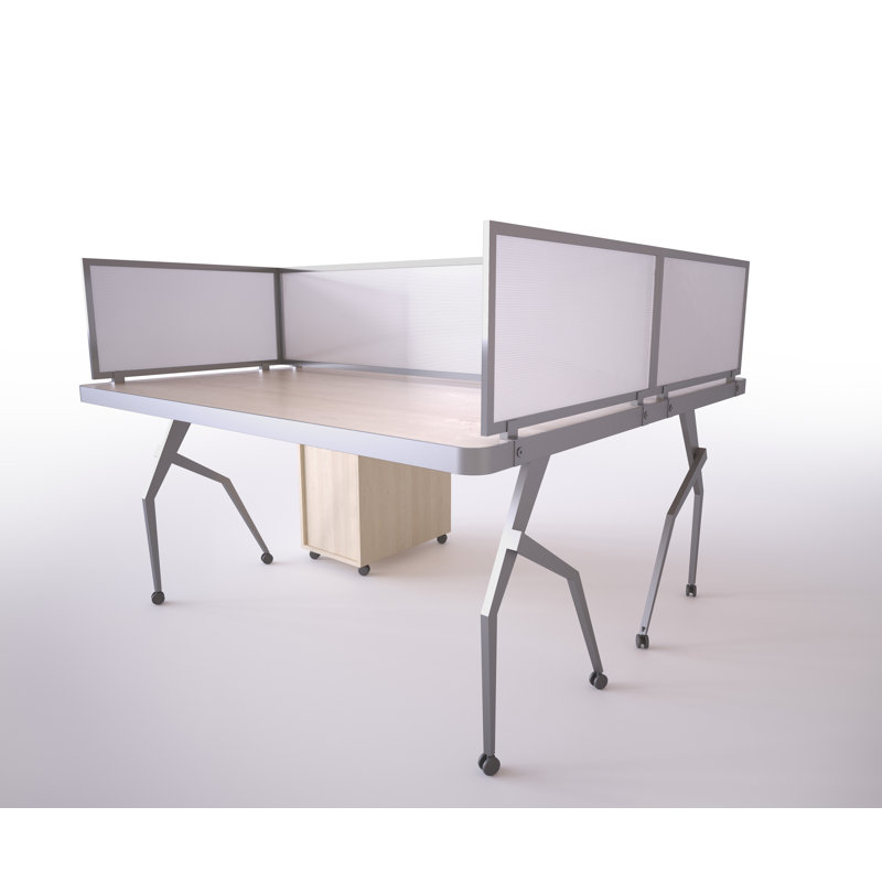 Panneau d'intimité en polycarbonate fixé au bureau, En aluminium, H 24 po x l 36 po x p 0,63 po