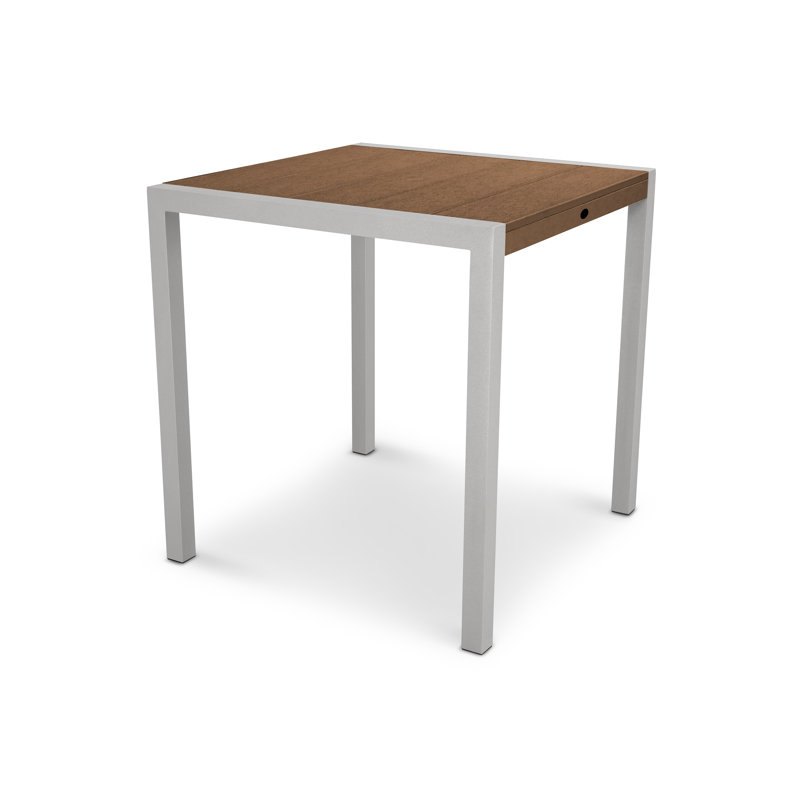 TREX Outdoors Surf City Counter Table, Textured Silver/Tree House, 36" x 36"