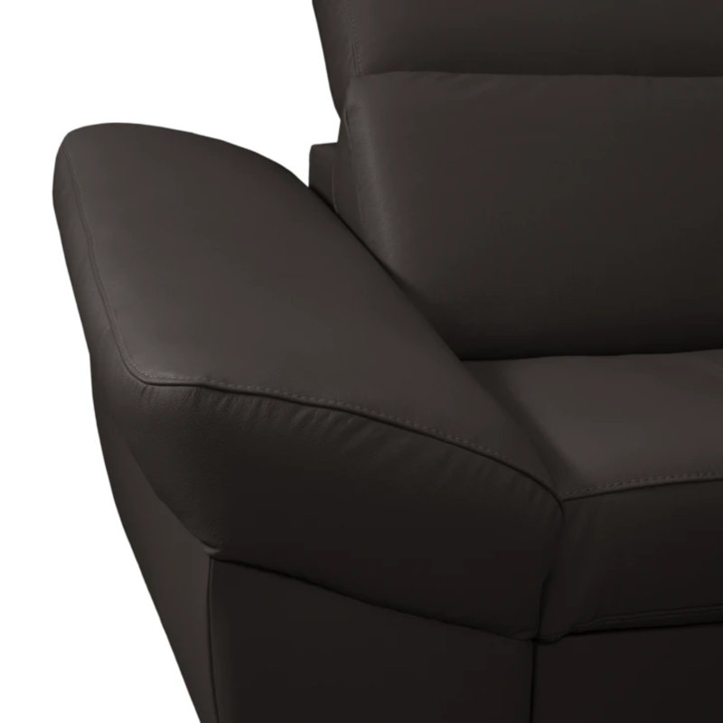 Natron Leather Corner U-form Sectional with Sleeping Function and Storage, Brown, Right Hand Facing