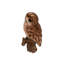 Statue hibou sur souches fauve