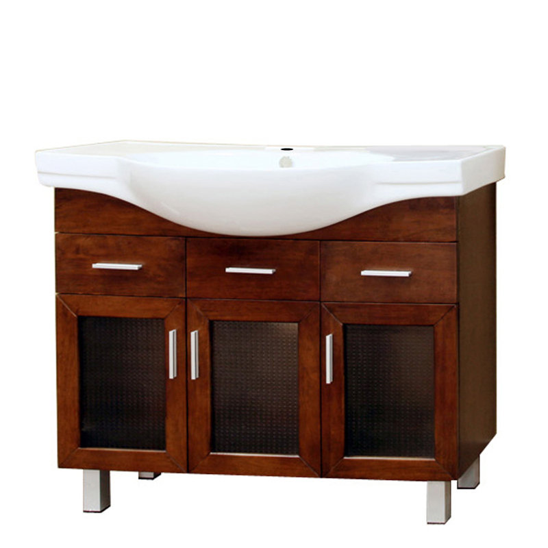 Neufeld 39.8 " W Freestanding Standard 1 Single Vanity Bathroom Vanity With Ceramic Top