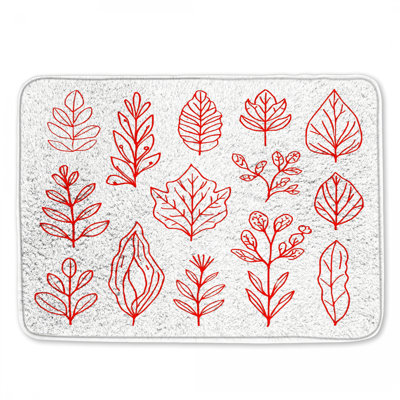 Tapis de bain Red Leaf Illustration