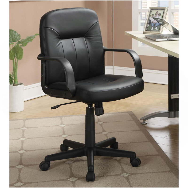 Chaise de bureau noire à roulettes