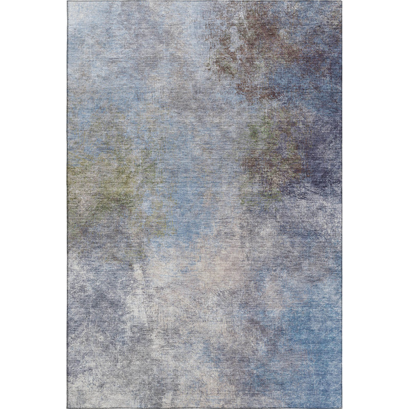 Premium Machine Washable Ariel Abstract Rug, Rectangle 10' x 14'