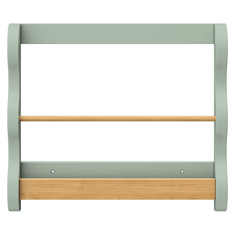 Lido Wave Book Rack, Light Sage/Honey