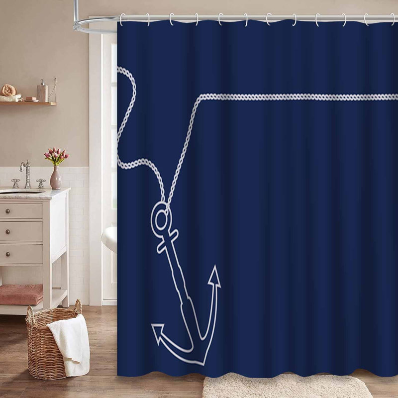 Rideau de douche imperméable à l'eau avec 12 crochets, L 72 po x l 78 po
