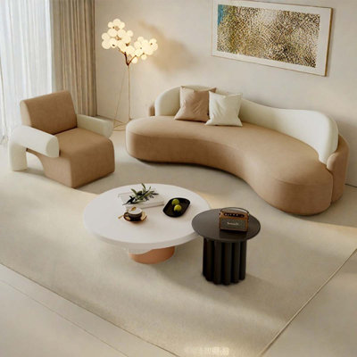 Cream fabric sofa special-shaped creative net