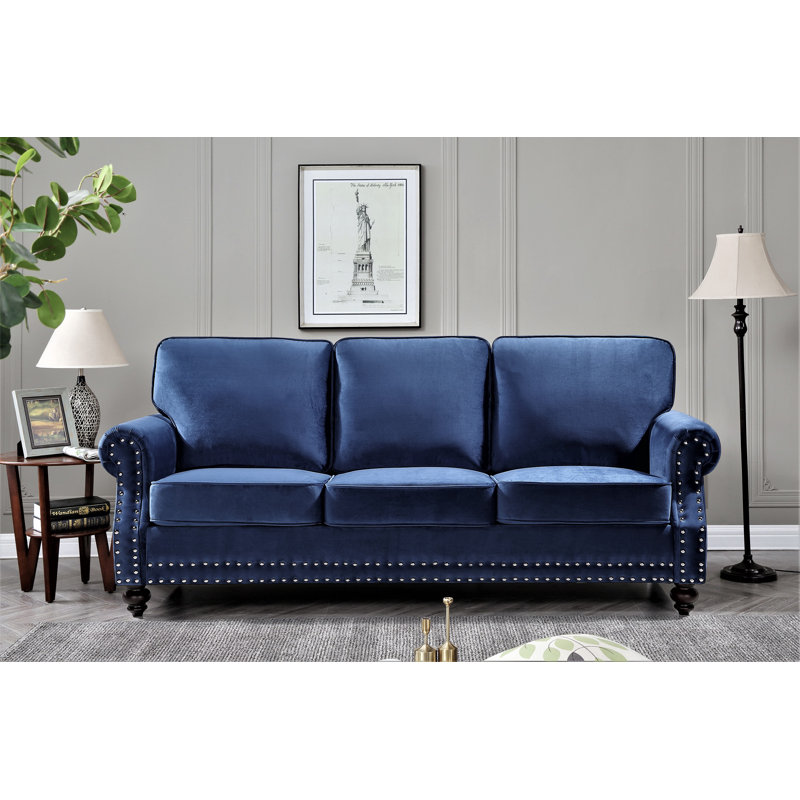 Canapé Keagan, H 37,4 po x l 85,04 po x P 33,9 po, Bleu foncé