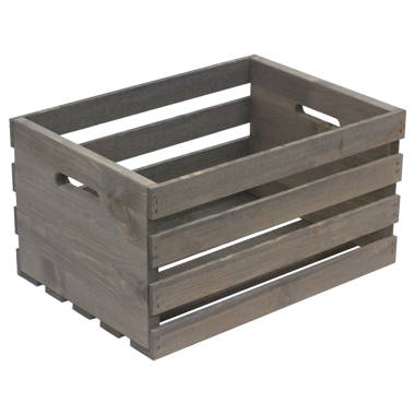 Union Rustic Rectangular Solid Wood Crate with Metal Trim & Reviews ...