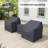 Bevelyn Acacia 3-Piece Patio Conversation Sets Outdoor Patio Covers