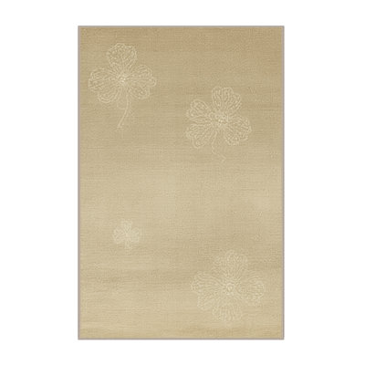 Tapis abstrait moderne et contemporain lavable à la machine Holiday St Patties en brun - reliure beige